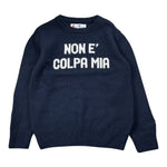 Saint Barth Maglia Girocollo tinta unita con Stampa Blu per Bambino NONCOLPA BLU SAINT BARTH 