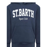 Saint Barth Felpa tinta unita con Stampa Blu per Neonato OLI000100860IN BLU SAINT BARTH 