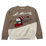 Saint Barth Maglia Girocollo tinta unita con Ricami Beige per Bambino PEANUTSST BEIGE SAINT BARTH 