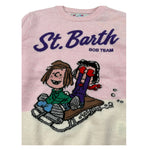 Saint Barth Maglia Girocollo tinta unita con Logo Rosa per Bambina PEATUNS ROSA SAINT BARTH 