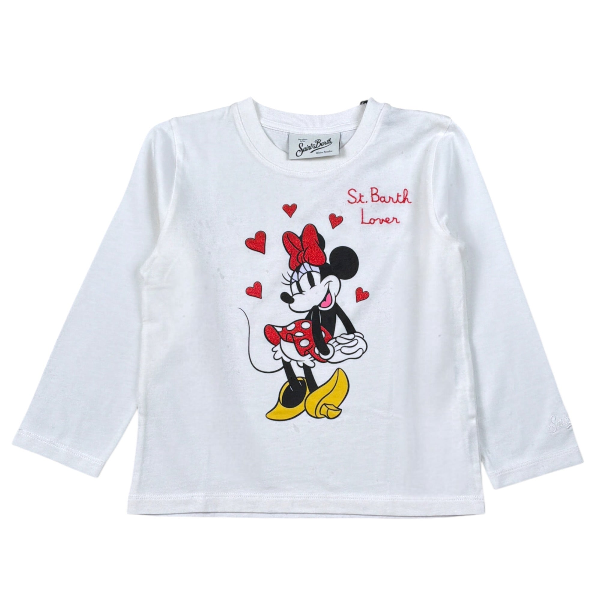 Saint Barth Shirt Girocollo tinta unita con Stampa Bianco per Bambina PENN00101214I BIANCO SAINT BARTH 