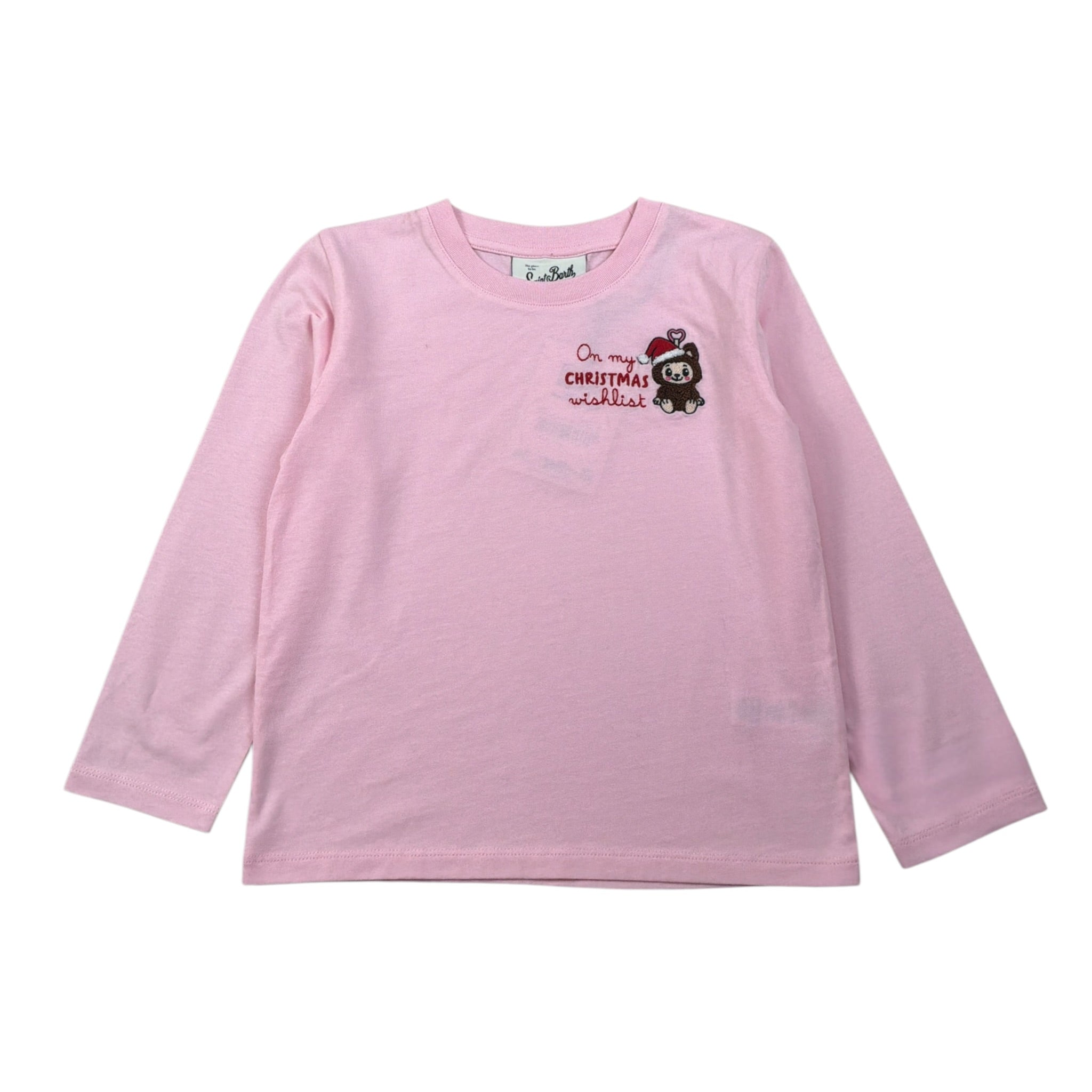 Saint Barth Shirt Girocollo tinta unita con Stampa Rosa per Bambina PENNYPUPPY ROSA SAINT BARTH 