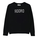 Saint Barth Maglia tinta unita con Stampa Nero per Bambina PRC000100553 NERO SAINT BARTH 