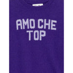 Saint Barth Maglia tinta unita con Stampa Viola per Bambina PRC0001X VIOLA SAINT BARTH 