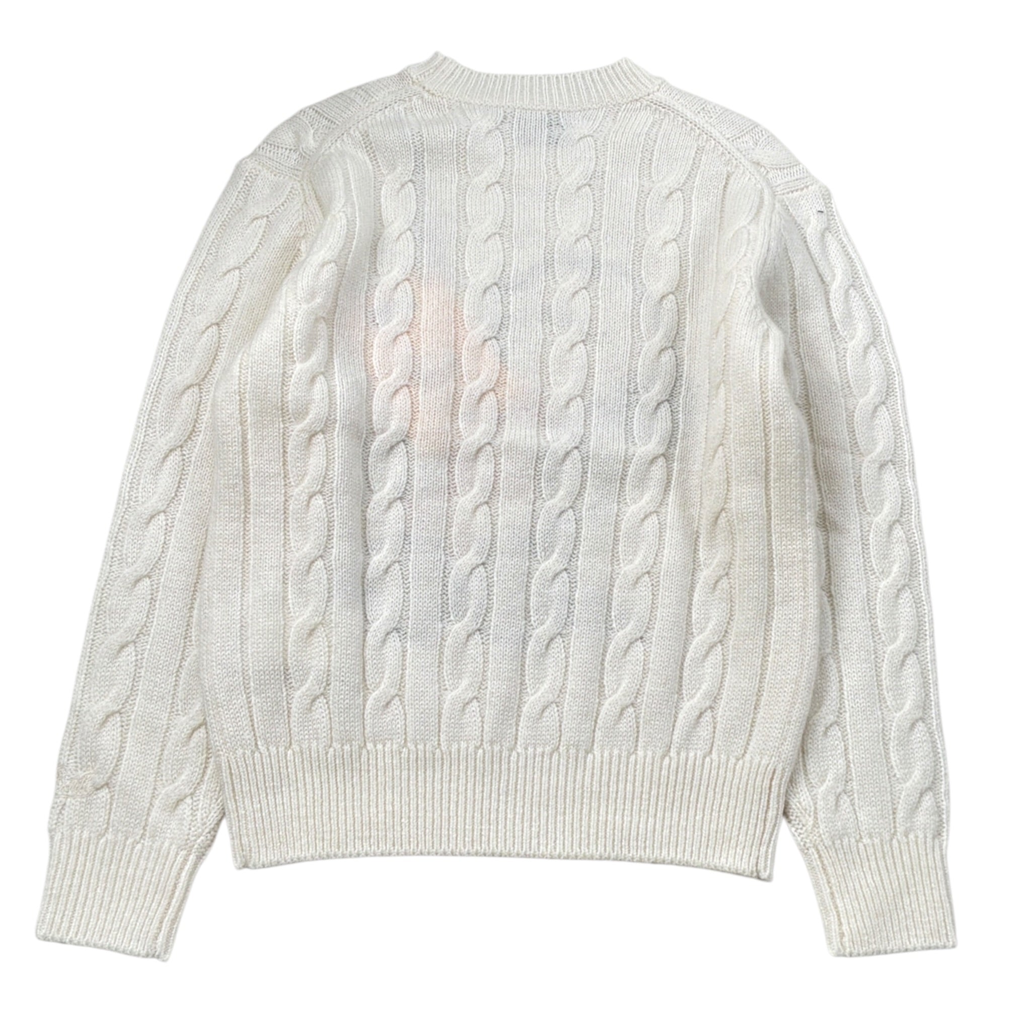 Saint Barth Maglia Girocollo tinta unita con Stampa Panna per Bambina PRC00023 PANNA SAINT BARTH 
