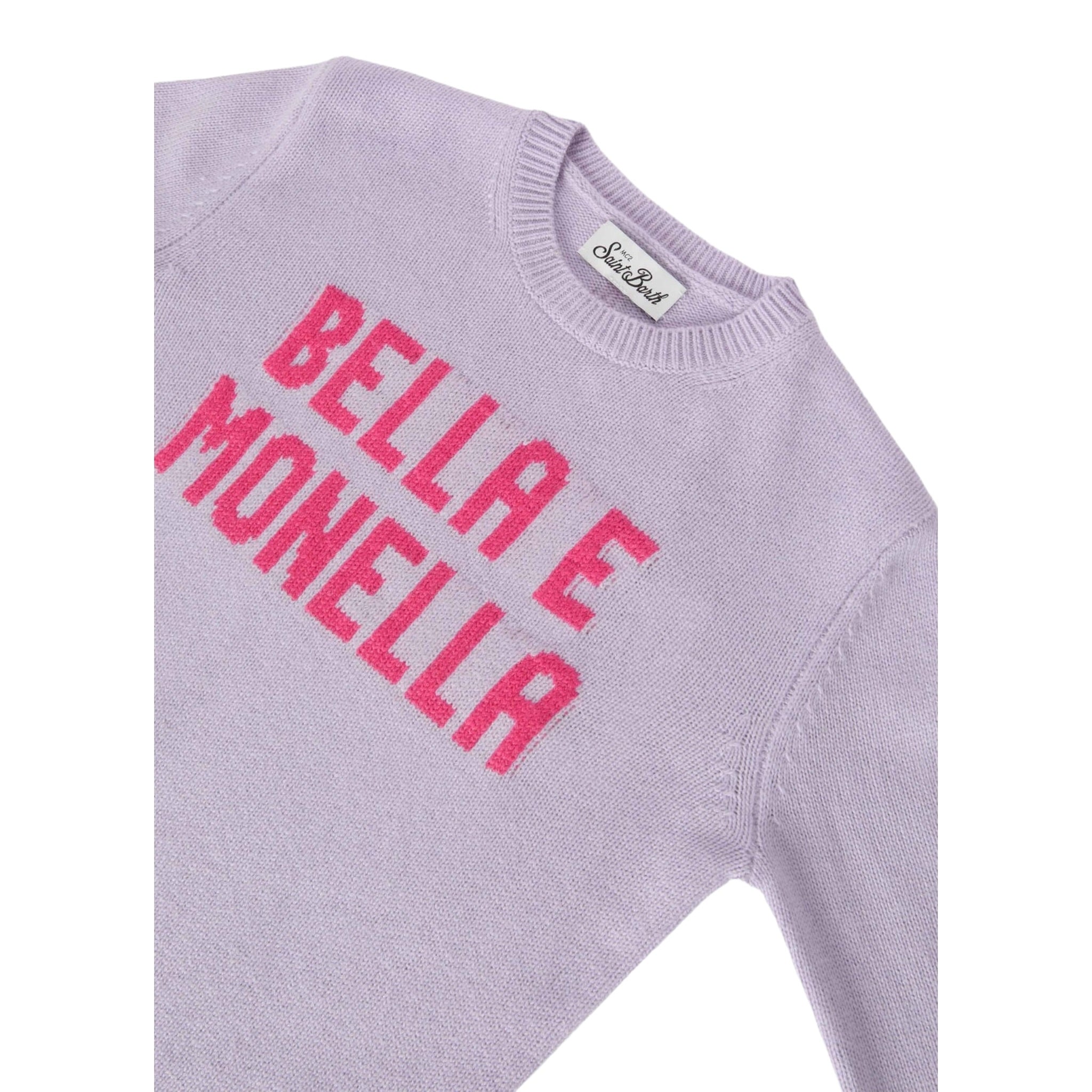 Saint Barth Maglia tinta unita con Stampa Lilla per Bambina PRC00101972I LILLA SAINT BARTH 