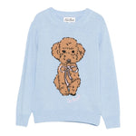 Saint Barth Maglia tinta unita con Stampa Azzurro per Bambina PRC00102215I AZZURRO SAINT BARTH 