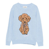Saint Barth Maglia tinta unita con Stampa Azzurro per Bambina PRC00102215I AZZURRO SAINT BARTH 