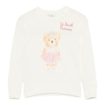 Saint Barth Maglia tinta unita con Stampa Panna per Bambina PRC0015 PANNA SAINT BARTH 