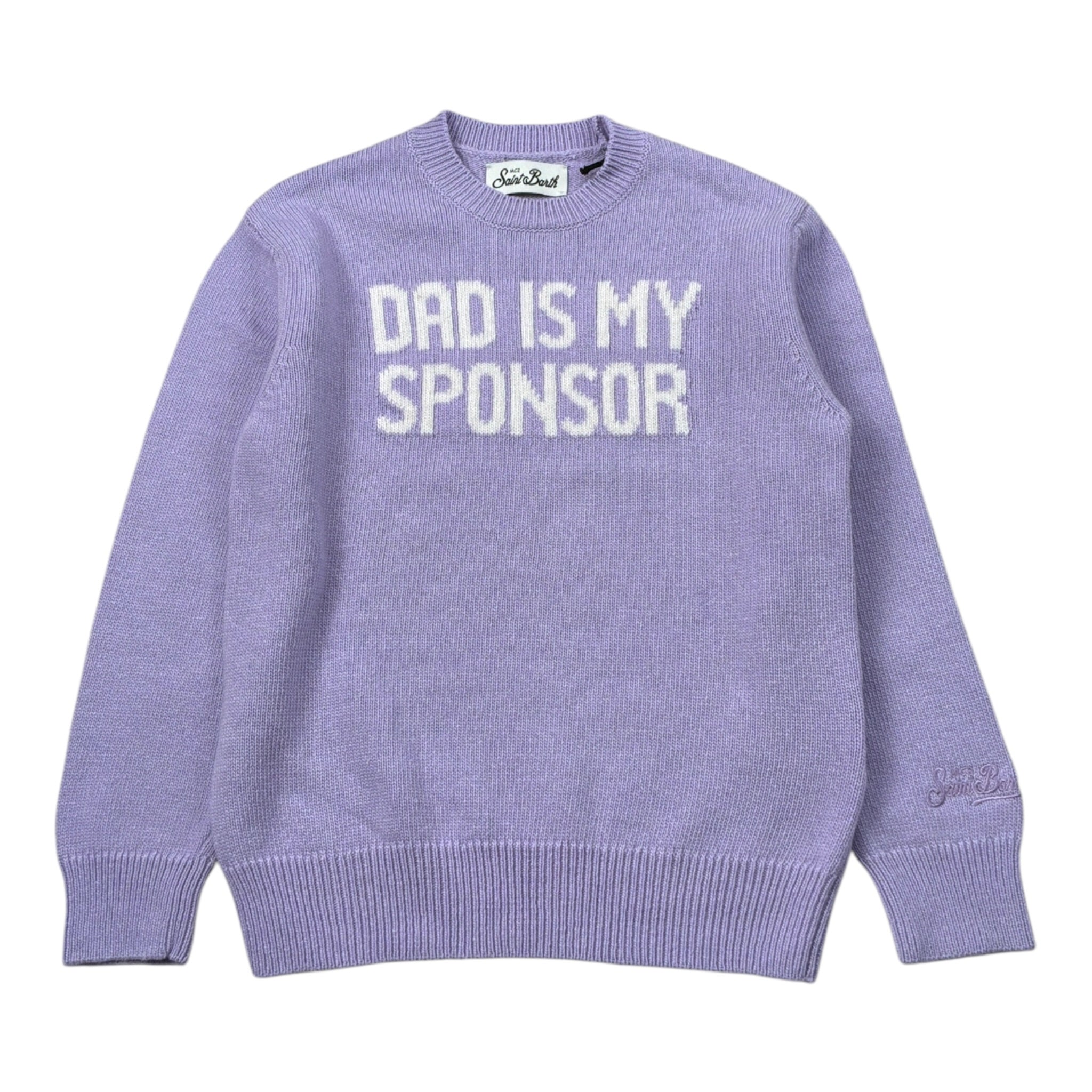 Saint Barth Maglia tinta unita con Stampa Lilla per Bambina PRINCESSDAD LILLA SAINT BARTH 