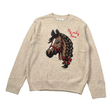 Saint Barth Maglia tinta unita Girocollo con Stampa Sabbia per Bambina PRINCESSDONEGAL SABBIA SAINT BARTH 