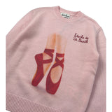 Saint Barth Maglia tinta unita Girocollo con Stampa Rosa per Bambina PRINCESSETOILE ROSA SAINT BARTH 