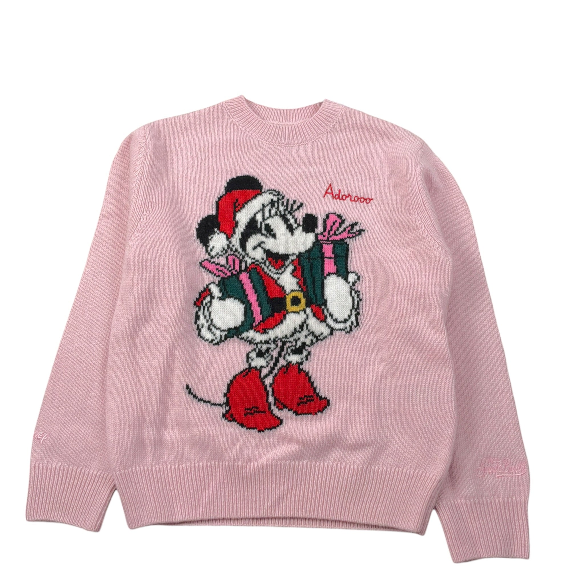 Saint Barth Maglia Girocollo tinta unita con Stampa Rosa per Bambina PRINCESSMINNIE ROSA SAINT BARTH 