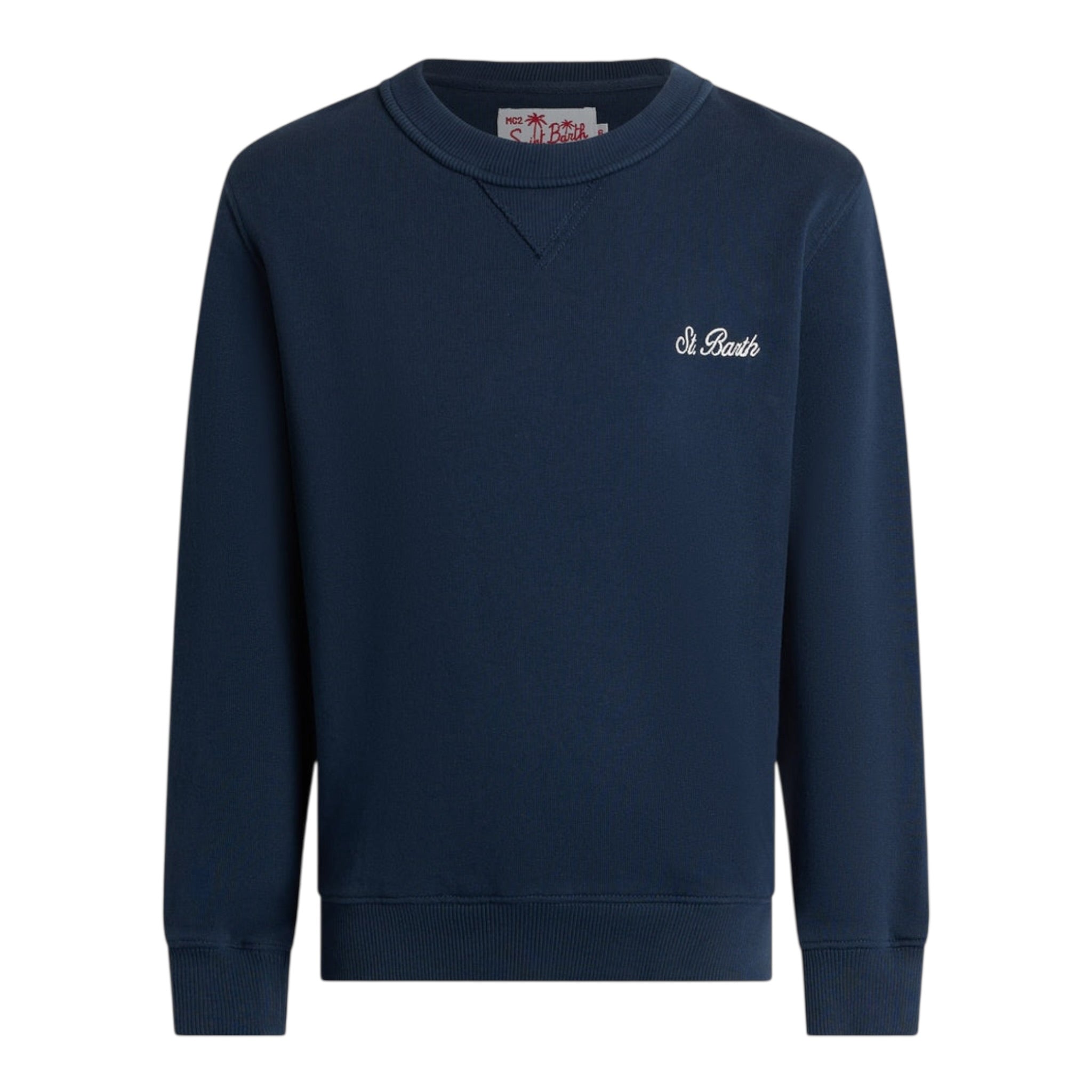 Saint Barth Felpa Chiusa Girocollo tinta unita Blu per Bambino SB61EMB BLU SAINT BARTH 