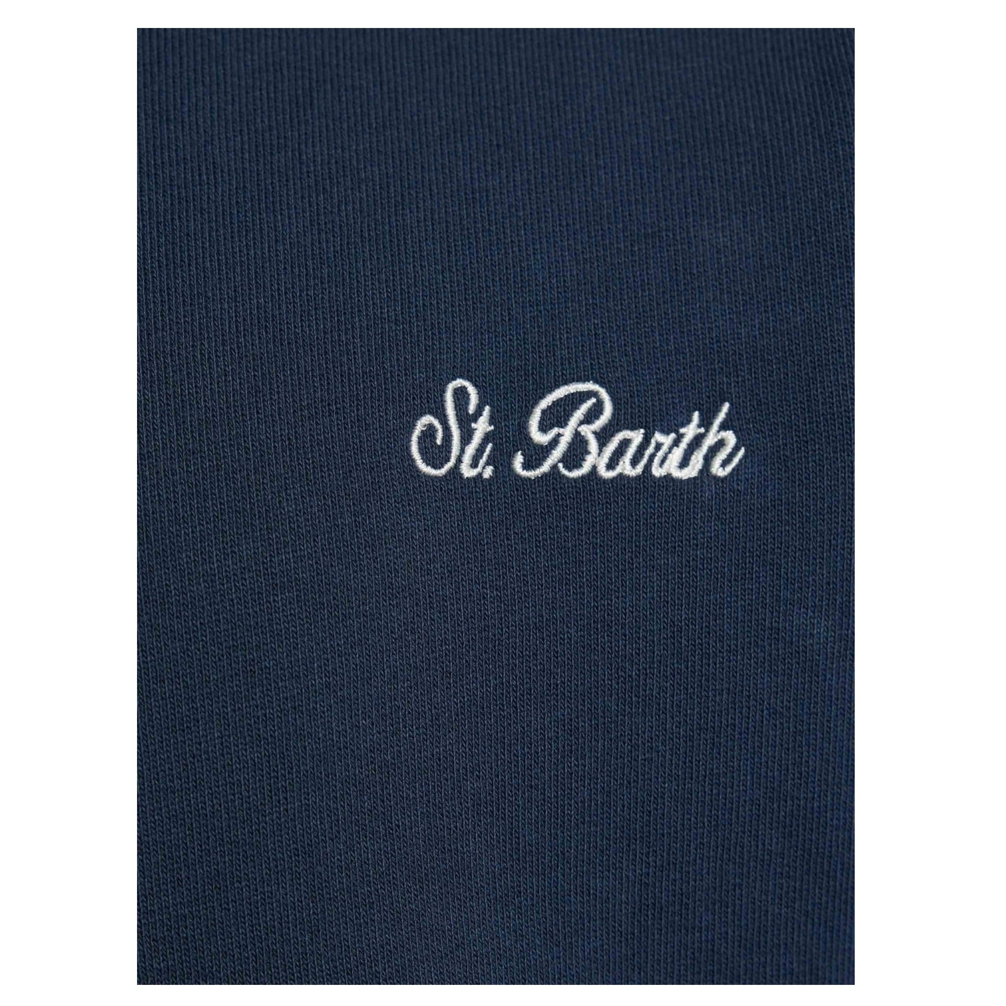Saint Barth Felpa Chiusa Girocollo tinta unita Blu per Neonato SB61EMBN BLU SAINT BARTH 