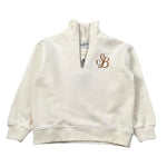 Saint Barth Felpa tinta unita con Zip Panna per Bambina SBLEGACY357 PANNA SAINT BARTH 