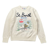 Saint Barth Maglia Girocollo con Stampa Panna per Bambino SNOOPUDOU PANNA SAINT BARTH 