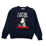 Saint Barth Maglia tinta unita Girocollo con Stampa Blu per Bambino SNOOPYLATIN BLU SAINT BARTH 