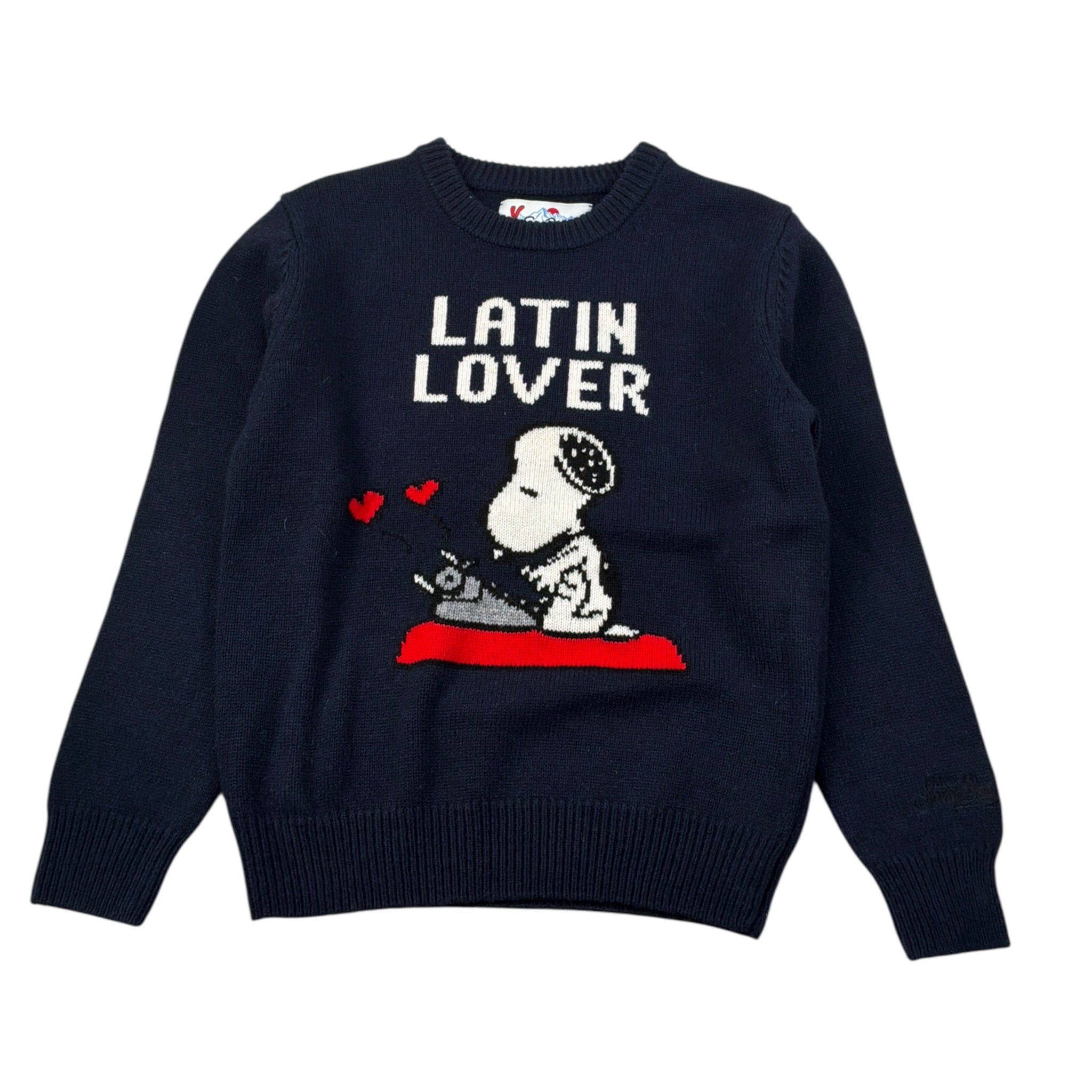 Saint Barth Maglia tinta unita Girocollo con Stampa Blu per Bambino SNOOPYLATIN BLU SAINT BARTH 