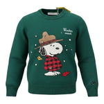 Saint Barth Maglia tinta unita con Stampa Verde per Bambino SNOOPYSNOW VERDE SAINT BARTH 