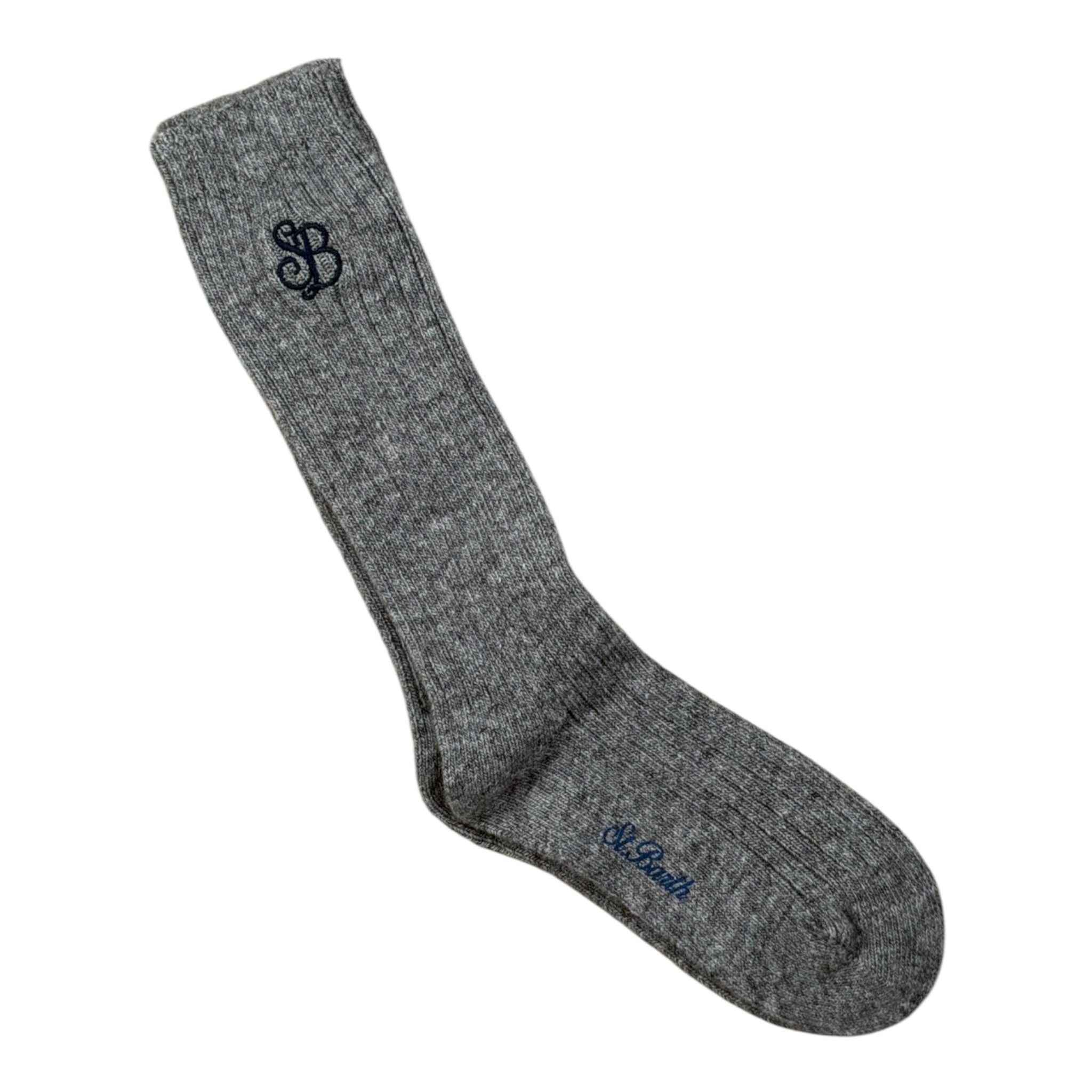 Saint Barth Calzini tinta unita con Stampa Grigio per Bambino SOXRIB GRIGIO SAINT BARTH 
