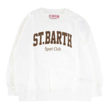 Saint Barth Felpa Chiusa Girocollo tinta unita con Stampa Panna per Bambina STB PANNA SAINT BARTH 