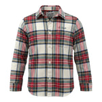 Saint Barth Camicia Bicolore con Fantasia A Quadri Rosso per Bambino STMORITZ380 ROSSO SAINT BARTH 