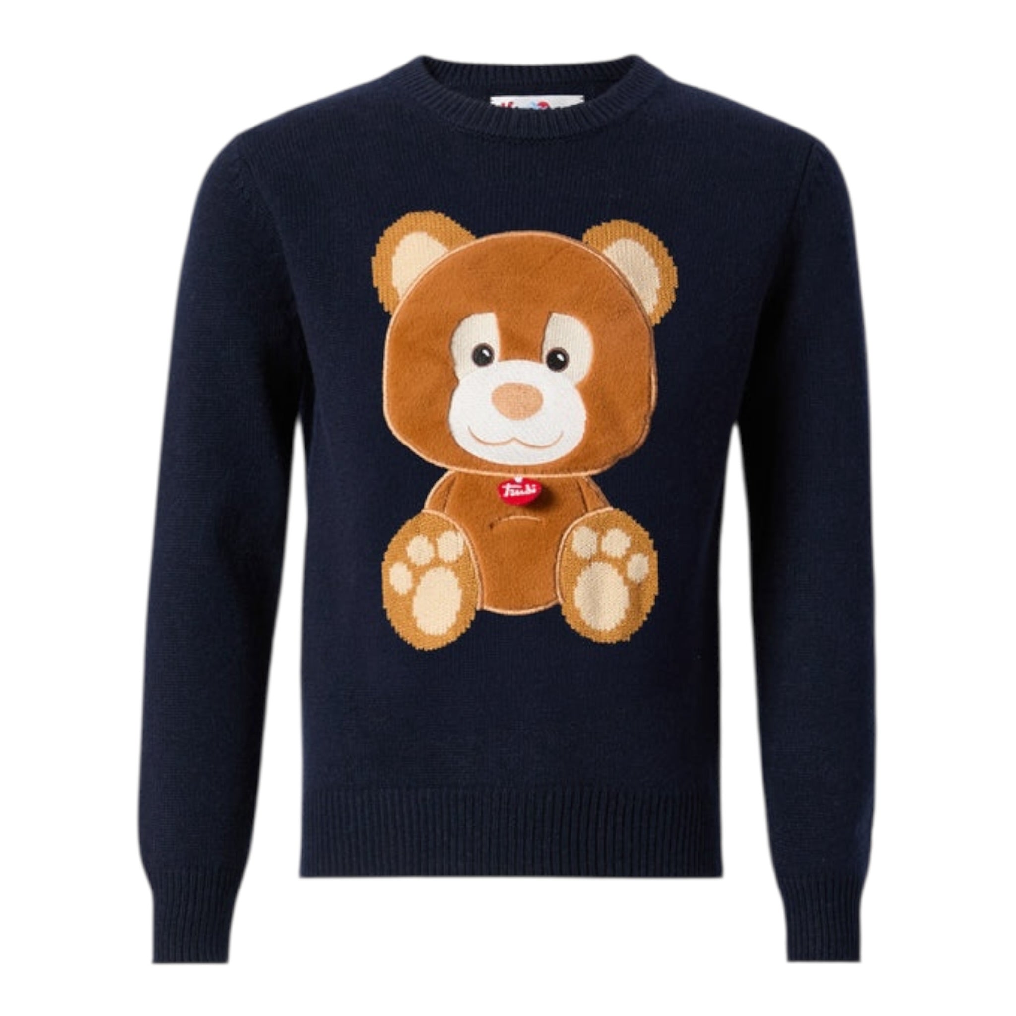 Saint Barth Maglia Girocollo tinta unita con Ricami Blu per Bambino TRUDI BLU SAINT BARTH 