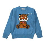 Saint Barth Maglia tinta unita Girocollo con Stampa Azzurro per Bambina TRUDITIGRE AZZURRO SAINT BARTH 