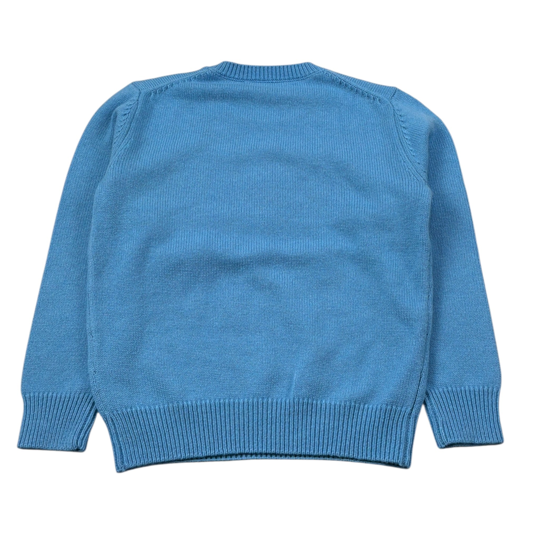 Saint Barth Maglia Girocollo tinta unita con Ricami Azzurro per Bambina TRUDIX AZZURRO SAINT BARTH 