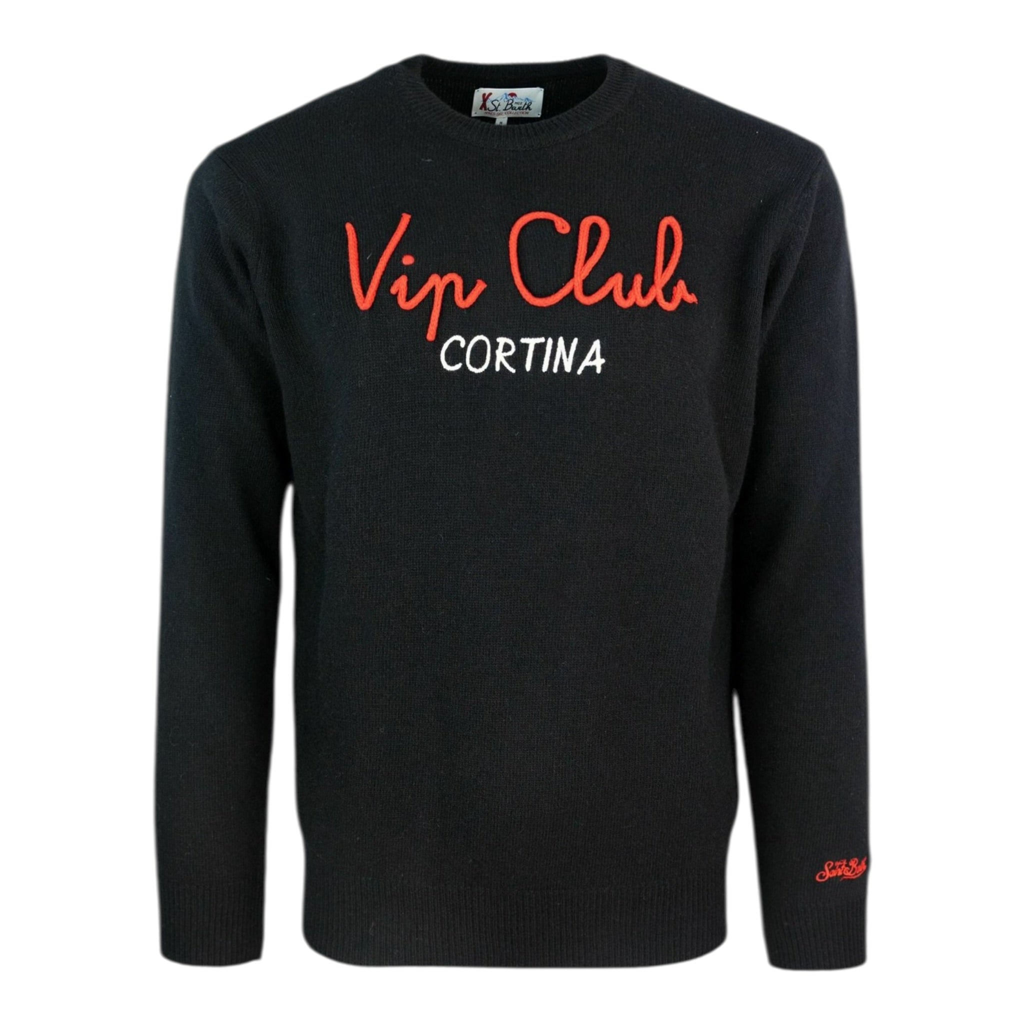 Saint Barth Maglia tinta unita con Stampa Nero per Bambino VACANZEVIP NERO SAINT BARTH 