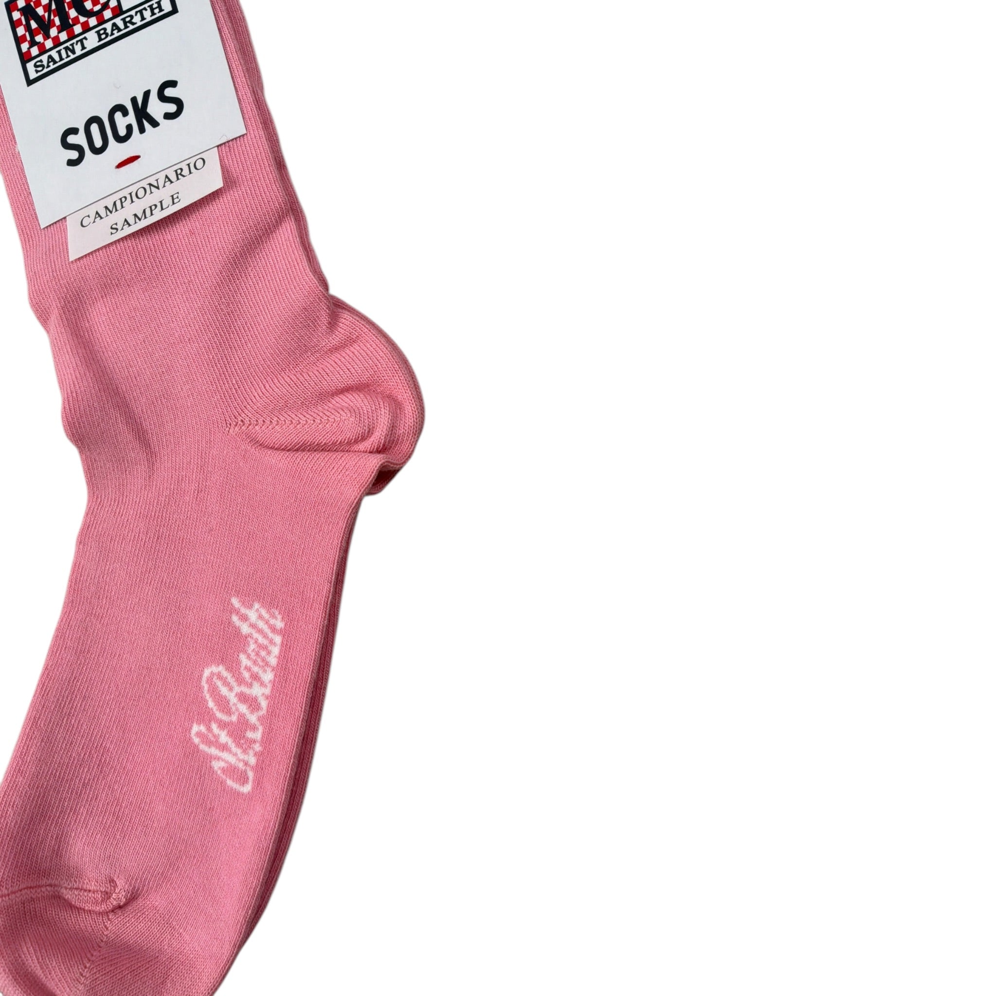 Saint Barth Calzini tinta unita con Stampa Rosa per Bambina VIZIATA ROSA SAINT BARTH 