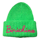 Saint Barth Cappello tinta unita con Stampa Verde Fluo per Bambina WENGENX VERDE FLUO SAINT BARTH 