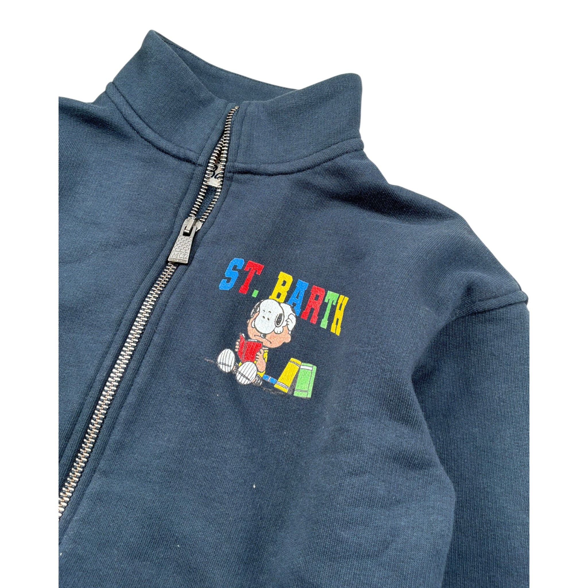 Saint Barth Felpa tinta unita con Zip Blu per Bambino WILTONSNOOPY BLU SAINT BARTH 