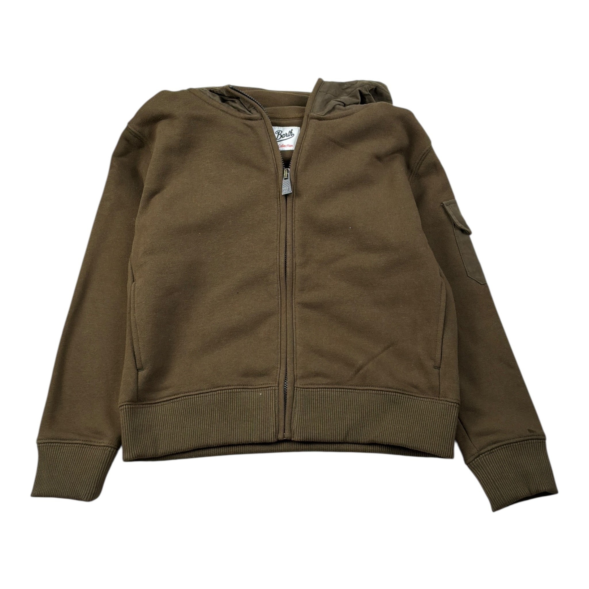 Saint Barth Felpa tinta unita con Cappuccio E Zip Verde per Bambino WINDSOR VERDE SAINT BARTH 