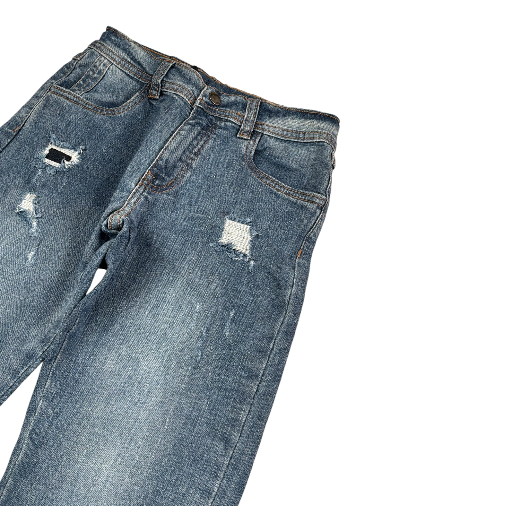 Sarabanda Jeans tinta unita con Girovita Regolabile Azzurro per Bambino 07166 AZZURRO SARABANDA 
