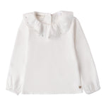 Sarabanda Camicia Manica Lunga tinta unita Bianco per Bambina 0A219 BIANCO SARABANDA 