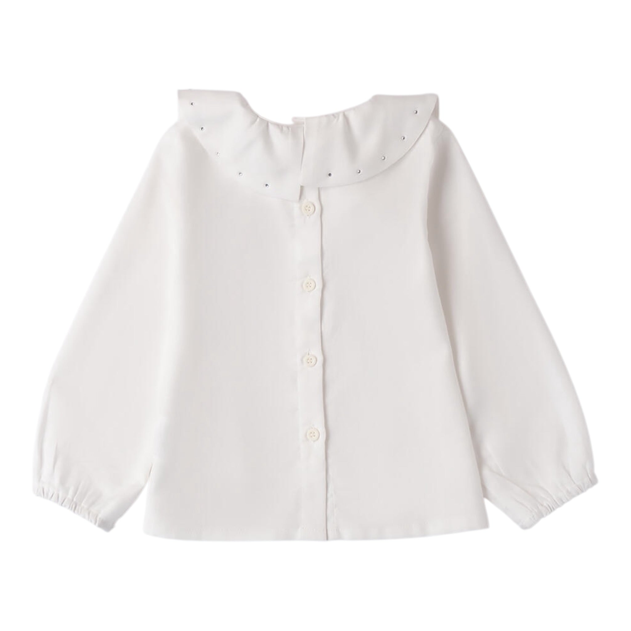Sarabanda Camicia Manica Lunga tinta unita Bianco per Bambina 0A219 BIANCO SARABANDA 