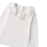 Sarabanda Camicia Manica Lunga tinta unita Bianco per Bambina 0A219 BIANCO SARABANDA 