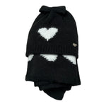 Sarabanda Cappello tinta unita con Sciarpa Nero per Bambina 0A840 NERO SARABANDA 