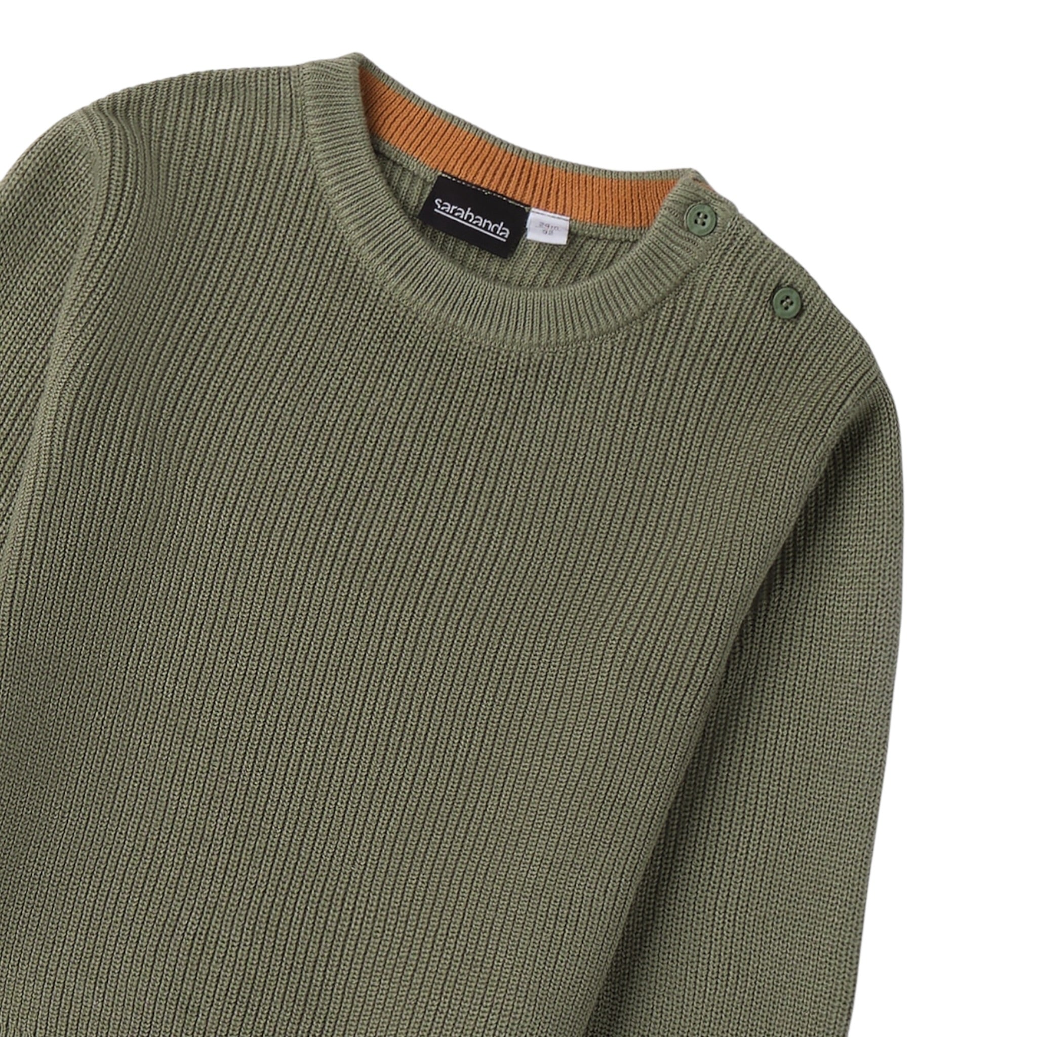 Sarabanda Maglia Girocollo tinta unita Verde per Bambino 0F020 VERDE SARABANDA 