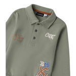 Sarabanda Polo tinta unita con Stampa Verde per Bambino 0F028 VERDE SARABANDA 