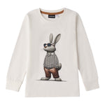 Sarabanda Shirt tinta unita con Stampa Bianco per Bambino 0F131 BIANCO SARABANDA 