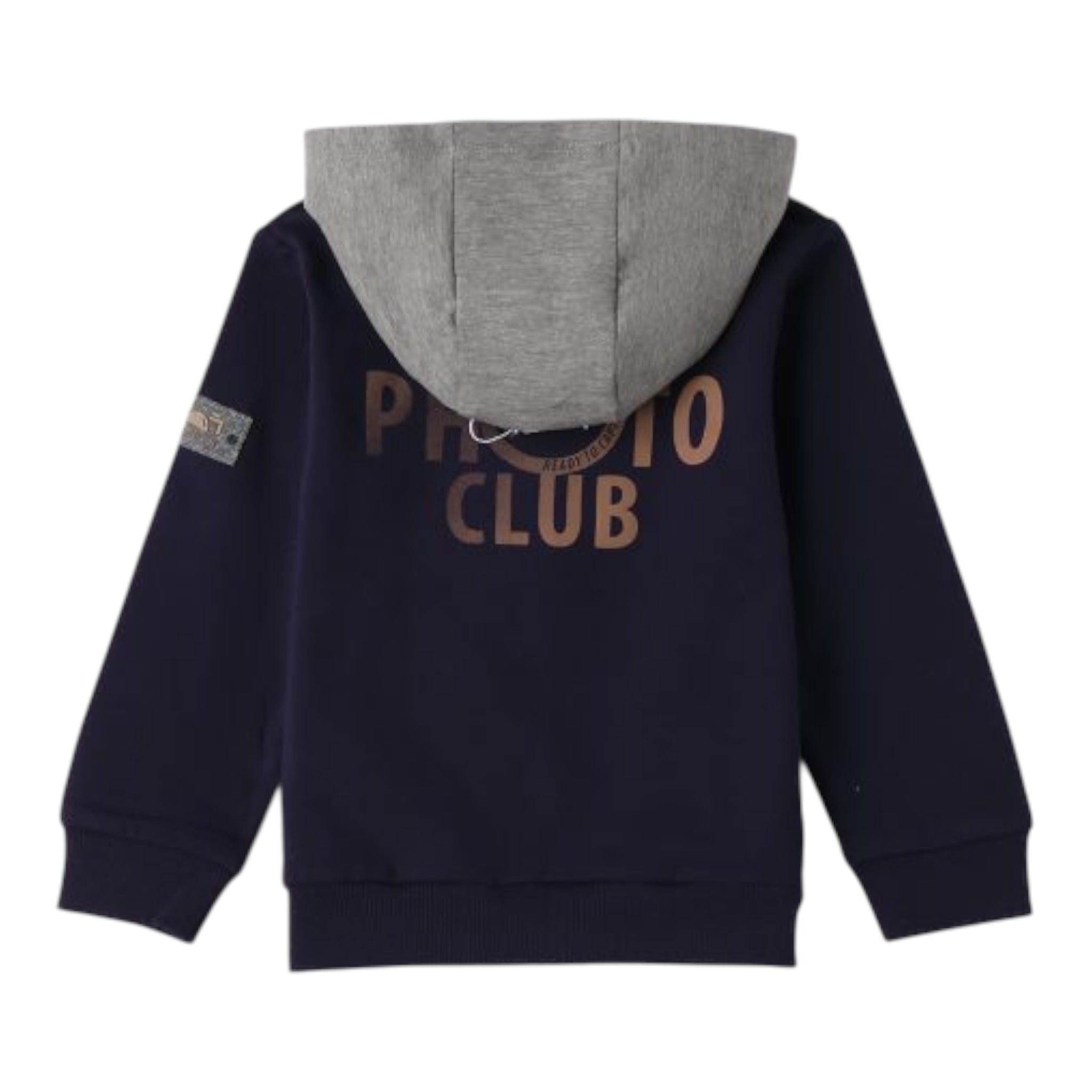 Sarabanda Felpa tinta unita con Cappuccio E Zip Blu per Bambino 0F133 BLU SARABANDA 