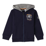 Sarabanda Felpa tinta unita con Cappuccio E Zip Blu per Bambino 0F133X BLU SARABANDA 