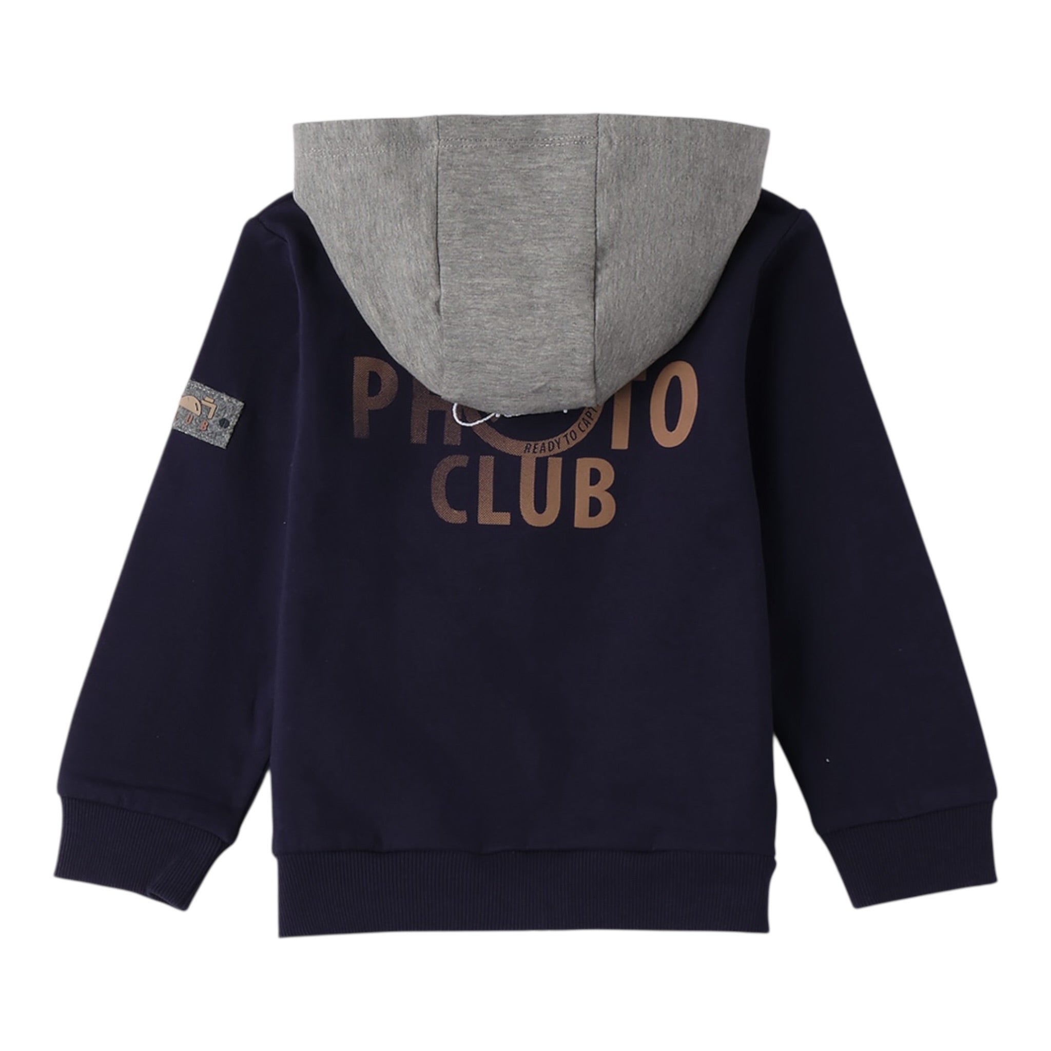 Sarabanda Felpa tinta unita con Cappuccio E Zip Blu per Bambino 0F133X BLU SARABANDA 