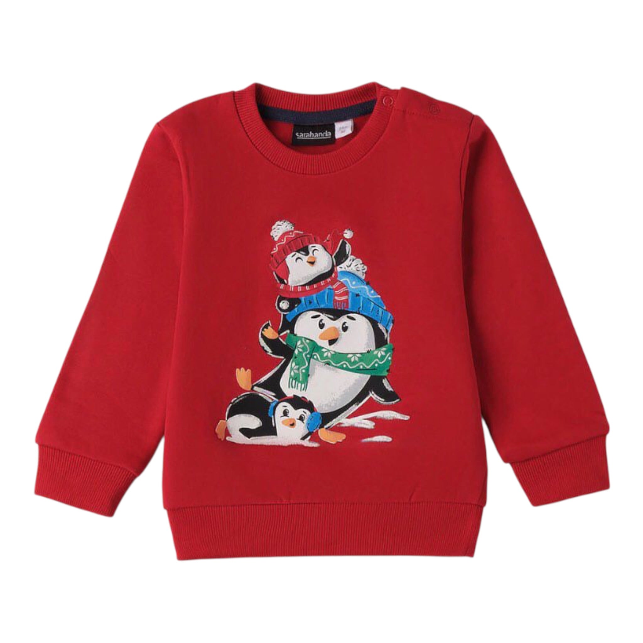 Sarabanda Felpa tinta unita Girocollo con Stampa Rosso per Bambino 0F154J ROSSO SARABANDA 