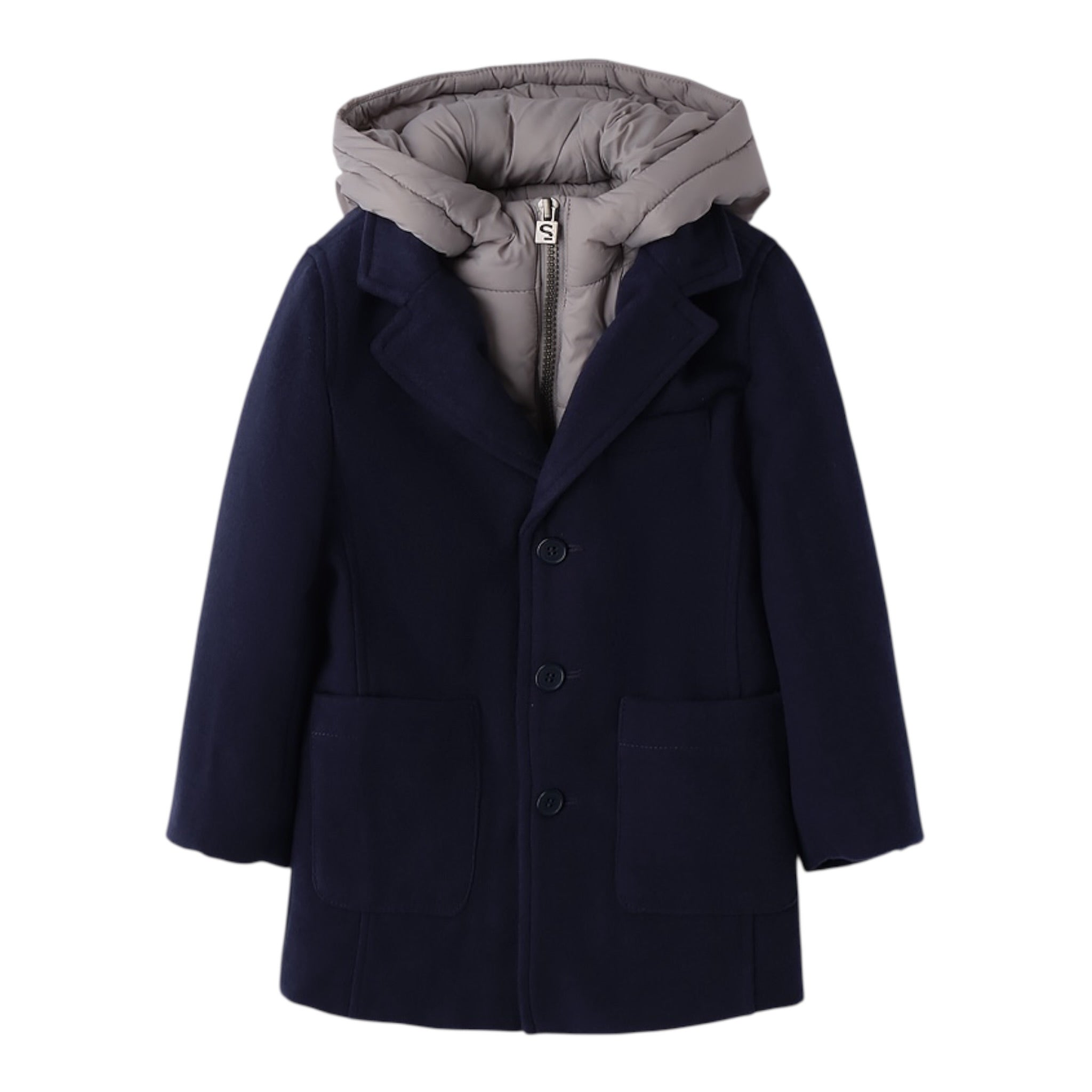 Sarabanda Cappotto Tinta Uita con Cappuccio Blu per Bambino 0F181JX BLU SARABANDA 