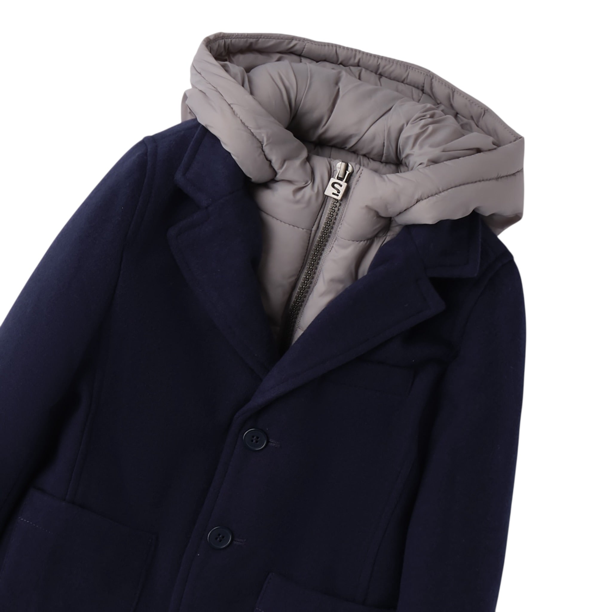 Sarabanda Cappotto Tinta Uita con Cappuccio Blu per Neonato 0F181X BLU SARABANDA 