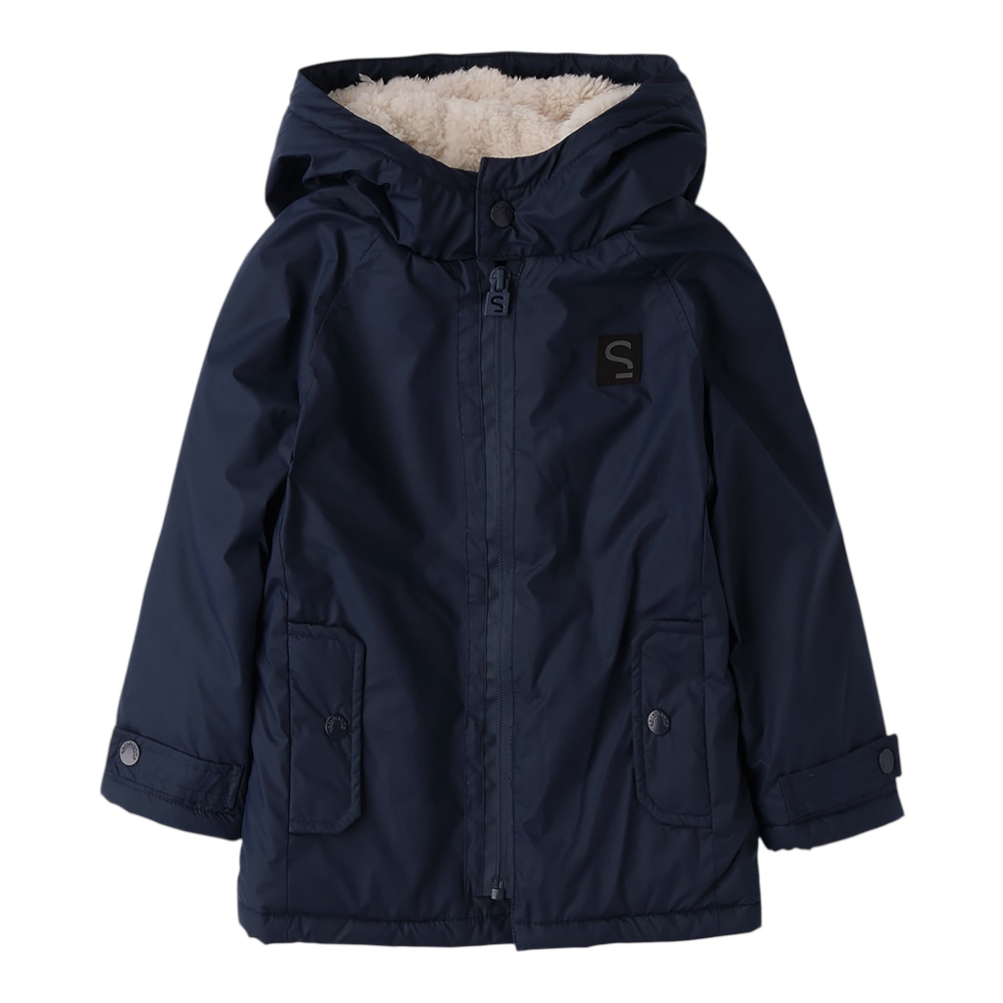 Sarabanda Giubbino tinta unita con Cappuccio Blu per Bambino 0F183 BLU SARABANDA 
